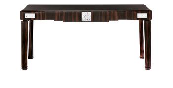 Roses console table in numbered edition, clear crystal and natural ebony - Lalique